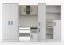 Parete attrezzata zona studio Grammasos 02 | Bianco/rovere Sonoma | 8 ante, 3 cassetti, 19 scomparti, scrivania | 300 x 52 x 196 cm