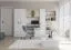 Parete attrezzata zona studio Grammasos 03 | Bianco/rovere | 8 ante, 3 cassetti, 19 scomparti | Scrivania inclusa | 300x52x196 cm
