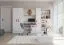 Cameretta - Parete attrezzata "Grammasos" 01, bianco/rovere, scrivania, 8 ante, 3 cassetti, 19 scomparti, 300 x 52 x 196 cm
