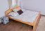 Letto matrimoniale king size 180 x 200 cm in faggio massello naturale | Easy Premium Line K5 | Design moderno, pannello laterale incluso
