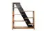 Scaffale "Lipik" 04, color rovere / nero, parzialmente massello - 150 x 120 x 36 cm (h x l x p)
