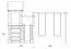 Torretta gioco "S2A", incl. scivolo a onde, altalena doppia, balcone, sabbiera e rampa da arrampicata - 400 x 390 cm (l x p)