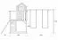 Torretta gioco "S4A", incl. scivolo a onde, altalena doppia, balcone, sabbiera, parete da arrampicata e scala in legno - 450 x 330 cm (l x p)