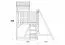 Torretta gioco "S4A", incl. scivolo a onde, altalena doppia, balcone, sabbiera, parete da arrampicata e scala in legno - 450 x 330 cm (l x p)