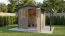 Casetta da giardino "Weilar" 02 con estensione tetto, beige, porta in legno massiccio, 2,77 x 2,03 m, tetto a due falde