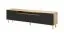 Mobile TV moderno Cieneguillas 01 | Rovere Artisan e nero | Gambe oro | Frontale rigato | 54 x 200 x 40 cm | Push-to-open