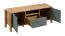Mobile porta TV Braianik 27 | Rovere Wotan e verde | 49 x 138 x 40 cm | 1 vano a giorno, 2 ante, 2 scomparti, 1 cassetto | Maniglie in metallo