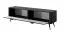 Mobile TV design moderno Sloughia 13 nero | 2 scomparti ribaltabili | 51 x 163 x 38 cm | Protezione bordi in ABS