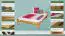 Letto alla francese "A8", pino massiccio, color rovere, incl. rete a doghe - 140 x 200 cm