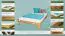 Letto alla francese "A10", pino massiccio, color rovere, incl. rete a doghe - 140 x 200 cm