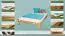Letto matrimoniale francese in pino massello rovere A10 | Rete a doghe inclusa | 140 x 200 cm | Design moderno e robusto