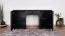 Scrivania con 4 scomparti, nera, 77 x 140 x 60 cm, sistema Soft Close, 2 ante e 1 cassetto, frontali a lamelle, maniglie in metallo