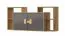 Scaffale a muro Garian 12 per cameretta | Rovere e grigio lucido | 53 x 120 x 32 cm | Design moderno