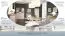 Soggiorno completo 5 pezzi stile country | Set G "Badile" | Bianco pino e marrone | Design accogliente