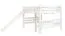 Letto a soppalco bianco con scivolo 140 x 190 cm | Trasformabile in letto singolo | Faggio massiccio laccato | Easy Premium Line K31/n