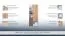 Armadio cameretta Lian 05 | Marrone chiaro, bianco, cappuccino | 195 x 80 x 40 cm | Design moderno