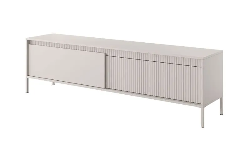 Mobile porta TV Balta 05 beige | 53 x 187 x 39,5 cm | Gambe in metallo | Push-to-open | Bordi ABS