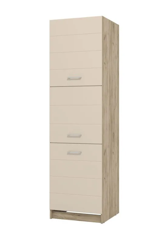 Mobile alto da cucina "Mionica" 03 | Grigio rovere e sabbia | 3 ante | 214,5 x 60 x 57,5 cm