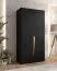 Armadio "Rida" 01, nero, maniglie: oro, 1 scomparto, 1 barra appendiabiti, bordi in ABS, Sistema "Soft-Close", 100 x 52 x 202 cm