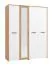 Armadio guardaroba Brus 01 | Rovere Artisan e bianco | 1 anta specchio | 6 scomparti | 203,5 x 157,5 x 53 cm