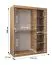 Armadio scorrevole Lagginhorn 09 | Rovere Artisan | 1,5 m | Specchio integrato | 5 scomparti | 2 barre appendiabiti | Guide in alluminio