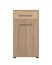 Scarpiera Paduna 04 | Rovere Artisan | 1 anta, 1 cassetto, 3 scomparti | Maniglie e gambe nere | 101,5 x 54,5 x 40 cm