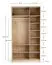 Armadio con ante a libro "Castro" 02, beige / rovere, maniglie: nero, 2 ante, 10 scomparti, 1 barra appendiabiti, illuminazione a LED con sensore di movimento, Sistema "Soft-Close", 124 x 60 x 240 cm