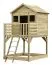 Casetta da giardino per bambini "13A", pino, impregnato a pressione, incl. finestra, balcone, scaletta, 248 x 150 cm