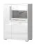 Vetrinetta moderna Garim 16 | Bianco lucido | 123 x 90 x 40 cm | Sistema Soft Close | Illuminazione LED
