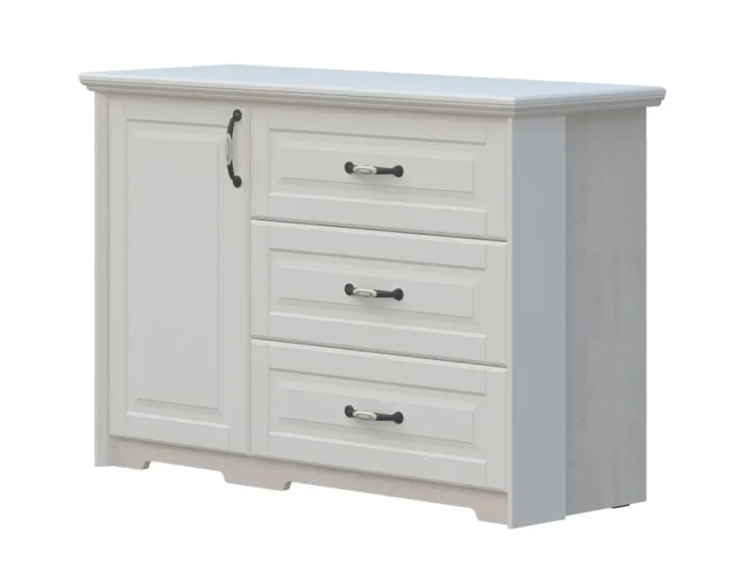 Cassettiera avorio "Falefa" 02 | 3 cassetti, 1 anta, Soft Close | 88 x 131 x 48 cm