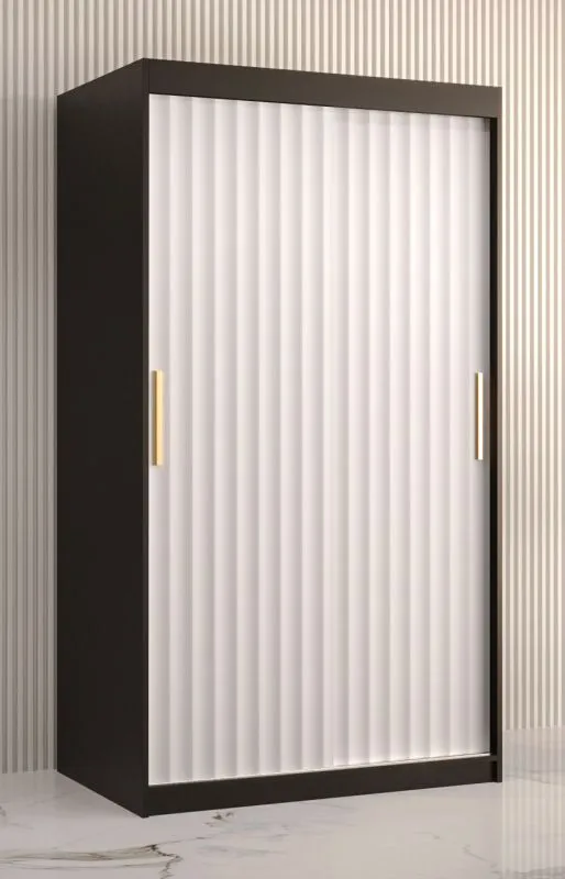 Armadio Balmenhorn 51 | 5 scomparti spaziosi | Nero opaco/Bianco opaco | 200 x 100 x 62 cm