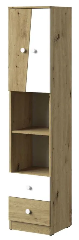 Armadio Sirte 05 | rovere e bianco opaco | 190 x 40 x 40 cm | design moderno e funzionale