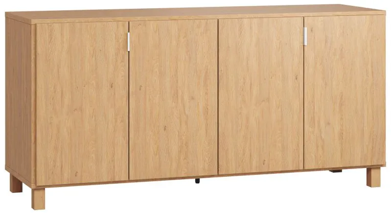 Madia Averias 04 rovere | 78 x 160 x 47 cm | Design moderno, ante a soffietto, soft close