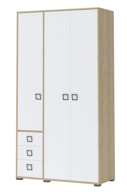 Armadio ad ante battenti "Benjamin" 19, faggio / bianco - 236 x 126 x 56 cm (h x l x p)
