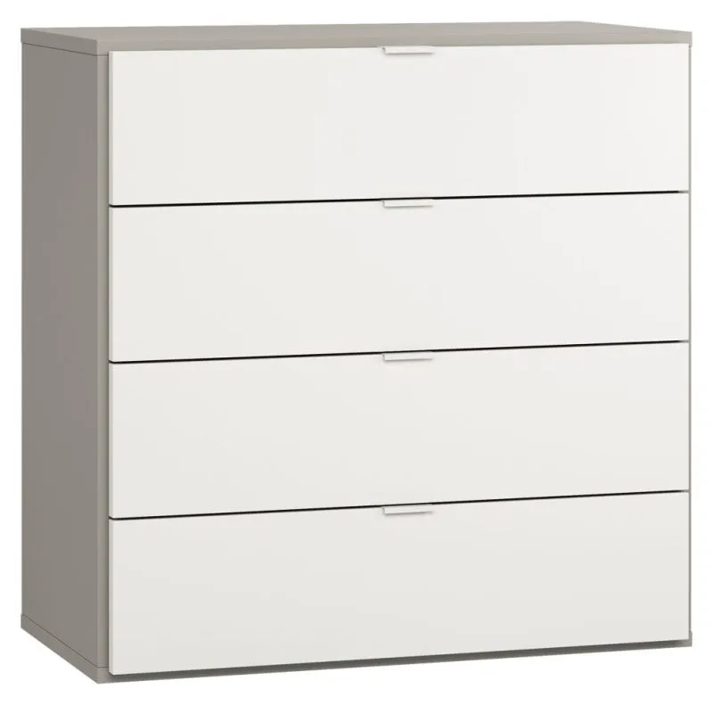 Cassettiera Bellaco 11 | 4 cassetti soft close | LED touch | Grigio/Bianco | 92 x 90 x 47 cm