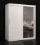 Armadio Liskamm 33 con anta a specchio | Bianco opaco | 200 x 150 x 62 cm | 5 scomparti | 2 barre appendiabiti