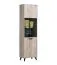 Vetrina moderna "Vracar" 03 | Grigio rovere e nero | 5 scomparti | 191,5 x 54 x 33 cm