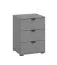 Comodino Pecini 11 | Grigio grafite | 3 cassetti | Maniglie e gambe nere | 63 x 45 x 40 cm