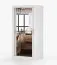 Armadio scorrevole Biokovo 01 bianco | Specchio frontale | 2 ante | 7 scomparti | 200 x 100 x 64 cm