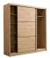 Armadio scorrevole Panevo 03 | Rovere Artisan | 6 scomparti | 1 barra appendiabiti | 215,5 x 213 x 60 cm