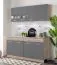 Cucina "Kolubara" 04, grigio rovere / grafite, pensili a doppia anta, bordi in ABS, lunghezza 80 cm