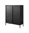 Cassettiera moderna Balta 07 | Nero elegante | Push-to-open | 123 x 103 x 39,5 cm | 7 scomparti | Gambe in metallo