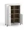 Madia moderna "Barbe" 13 | 8 scomparti | 3 ante | 2 vani a giorno | Bianco opaco/Rovere | 136x97x40 cm