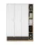 Armadio 3 ante Mackinac 01 | Bianco/Rovere/Grafite opaco | Chiusura ammortizzata | 196x138x53 cm | 1 cassetto, 11 vani
