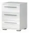 Comodino Siumu 19 bianco lucido | 3 cassetti soft close | 61 x 45 x 40 cm | Design moderno