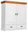 Armadio Jabron 02 | Pino massello bianco/pino | 142 x 130 x 50 cm | Stile country, dettagli oro