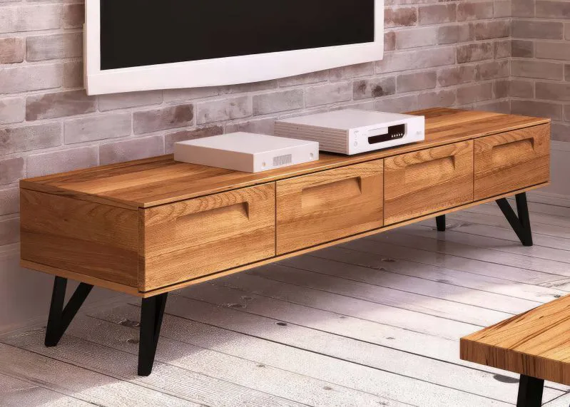 Mobile porta TV "Masterton" 17 | Faggio massello oliato | 42 x 182 x 45 cm | Eleganza naturale