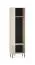Armadio 1 anta con barra appendiabiti estraibile Petkula 12 | Beige chiaro | Maniglie oro opaco | Gambe nere | 2 scomparti | Soft-Close