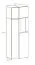 Parete attrezzata moderna Stura 01 | Bianco lucido e grigio | 195 x 330 x 50 cm | Sette ante