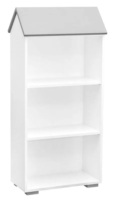 Scaffale per cameretta Daniel 02 | bianco/grigio | 130 x 62 x 30 cm | Design moderno e robusto